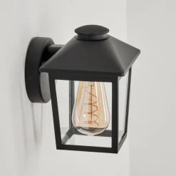 Lampes Vintages & Rétros-hofstein Applique murale d'extérieur Helmela Noir, 1 lumière
