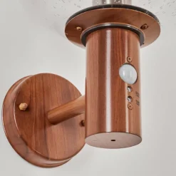 Lampes Vintages & Rétros-hofstein Applique murale d'extérieur Bubodefo Brun, Couleur bois, 1 lumière, Détecteur de mouvement