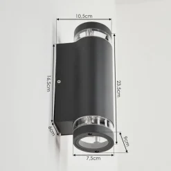 hofstein Applique murale d'extérieur Poupas Anthracite, 2 lumières