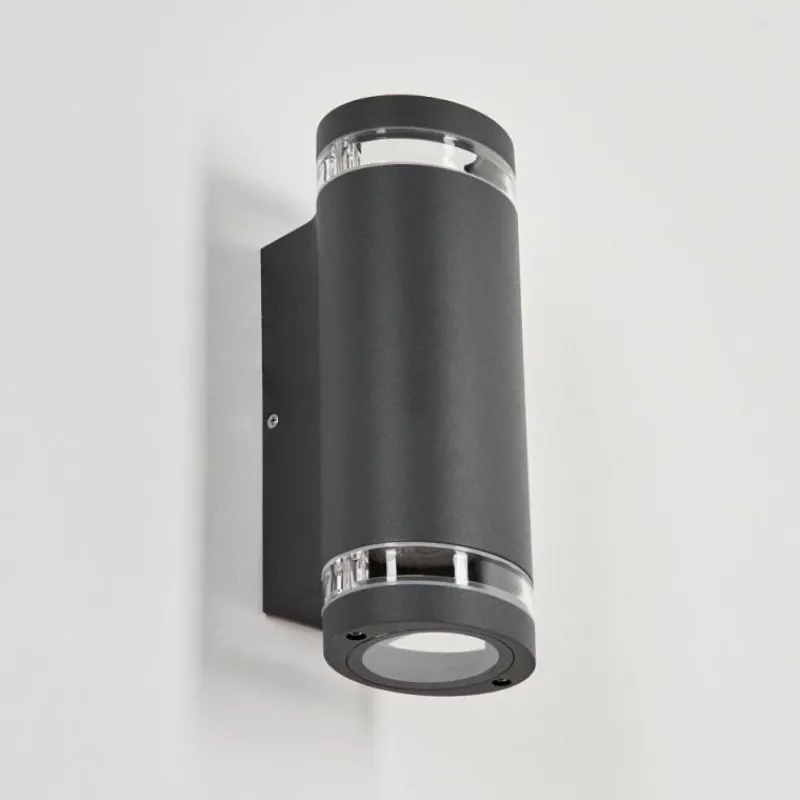 hofstein Applique murale d'extérieur Poupas Anthracite, 2 lumières