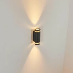 hofstein Applique murale d'extérieur Poupas Anthracite, 2 lumières