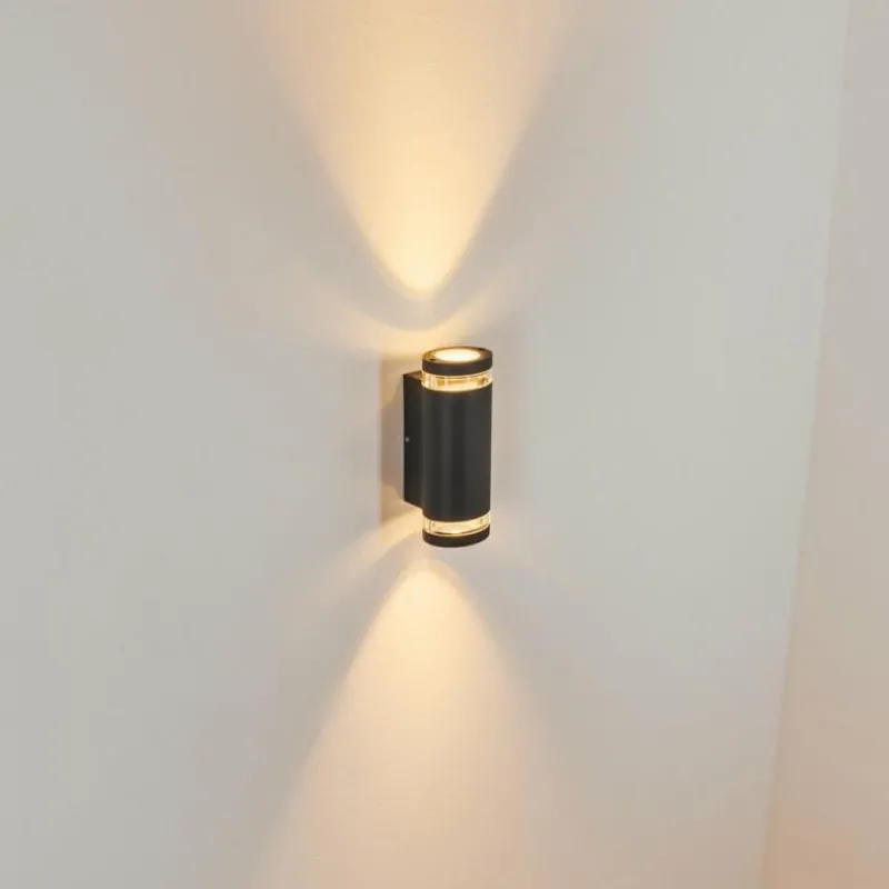 hofstein Applique murale d'extérieur Poupas Anthracite, 2 lumières