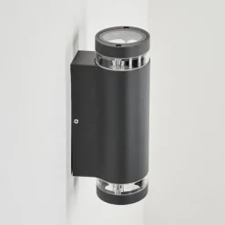 hofstein Applique murale d'extérieur Poupas Anthracite, 2 lumières