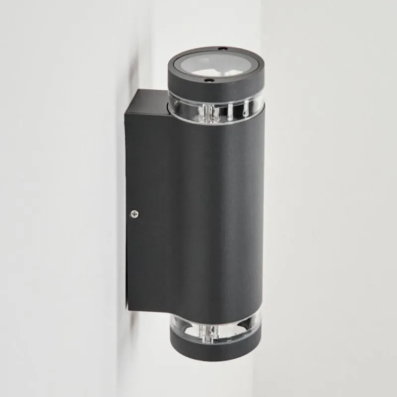 hofstein Applique murale d'extérieur Poupas Anthracite, 2 lumières