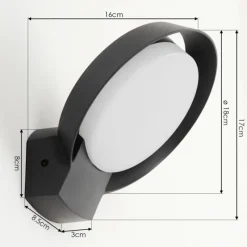 hofstein Applique murale d'extérieur Kelo LED Anthracite, 1 lumière