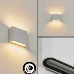 hofstein Applique murale d'extérieur Tammisaari LED Transparent, Blanc, 1 lumière