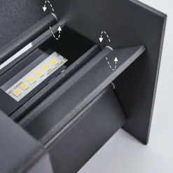 Luminaires Scandinaves-hofstein Applique murale d'extérieur Tamarin LED Anthracite, Brun, Couleur bois, 1 lumière