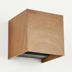 Luminaires Scandinaves-hofstein Applique murale d'extérieur Tamarin LED Anthracite, Brun, Couleur bois, 1 lumière