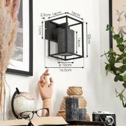 Lampes En Tissu-hofstein Applique murale d'extérieur Contumil Noir, 1 lumière