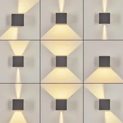 hofstein Applique murale d'extérieur Anobra LED Anthracite, Blanc, 1 lumière