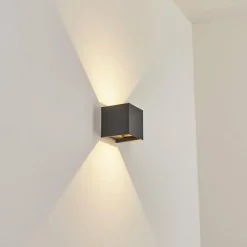 hofstein Applique murale d'extérieur Anobra LED Anthracite, Blanc, 1 lumière