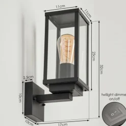 hofstein Applique murale d'extérieur Lapa Noir, 1 lumière