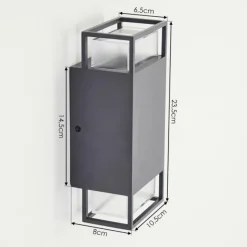 hofstein Applique murale d'extérieur Ramalhal Anthracite, 2 lumières