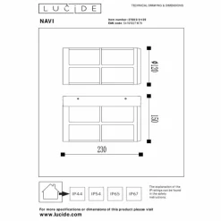 Luminaires Rustiques-Luminaires Lucide Applique murale d'extérieur Lucide NAVI Anthracite, 1 lumière