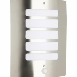 Luminaires Brilliant Applique murale d'extérieur Brilliant Gordy Argenté, 1 lumière, Détecteur de mouvement