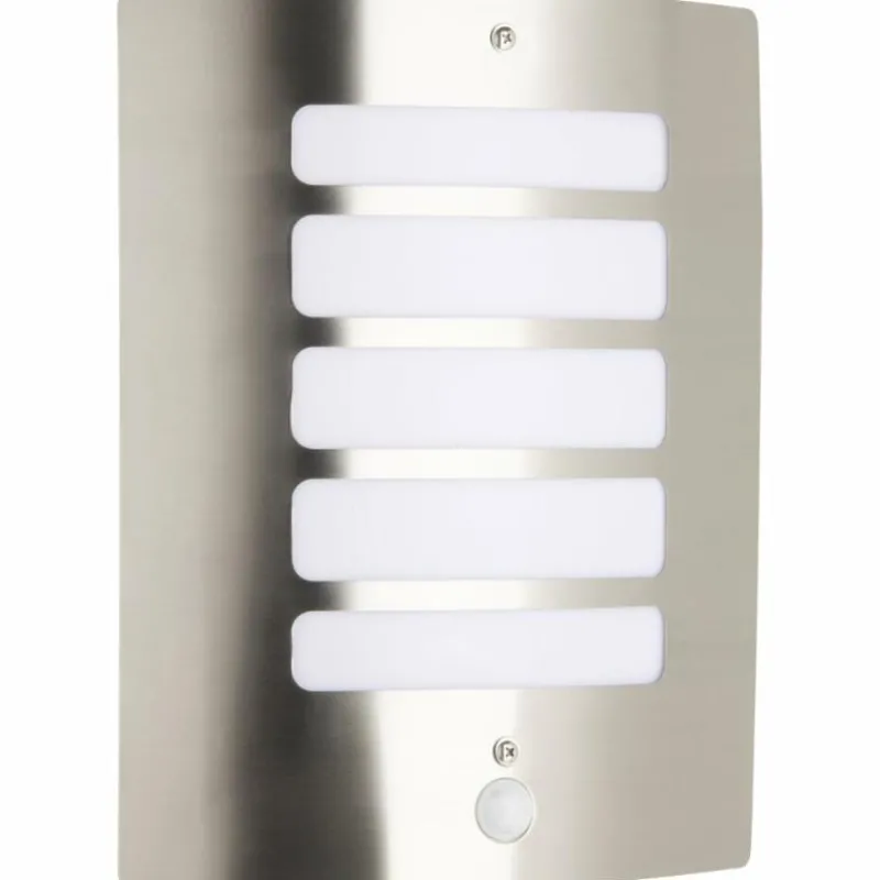 Luminaires Brilliant Applique murale d'extérieur Brilliant Gordy Argenté, 1 lumière, Détecteur de mouvement