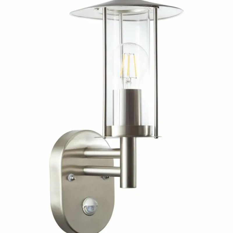 Luminaires Brilliant Applique murale d'extérieur Brilliant Giffy Argenté, 1 lumière, Détecteur de mouvement