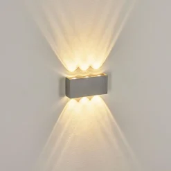 hofstein Applique murale d'extérieur Morenos LED Argenté, Blanc, 6 lumières