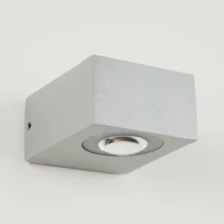 hofstein Applique murale d'extérieur Curvel LED Argenté, 2 lumières