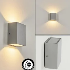 hofstein Applique murale d'extérieur Casmilo LED Argenté, 2 lumières