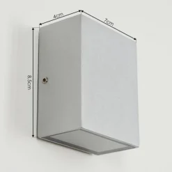 hofstein Applique murale d'extérieur Casmilo LED Argenté, 2 lumières