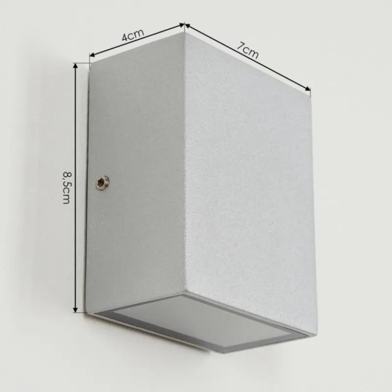 hofstein Applique murale d'extérieur Casmilo LED Argenté, 2 lumières