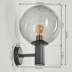 Suspension Verre Fumé-hofstein Applique murale d'extérieur Bostarenga Anthracite, 1 lumière