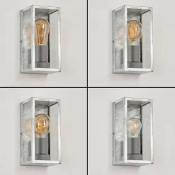 Lampes Vintages & Rétros-hofstein Applique murale d'extérieur Hakkas Argenté, Zingué, 1 lumière