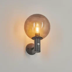 hofstein Applique murale d'extérieur Bostarenga Anthracite, 1 lumière, Détecteur de mouvement