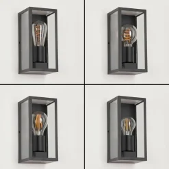 Lampes Vintages & Rétros-hofstein Applique murale d'extérieur Hakkas Noir, 1 lumière