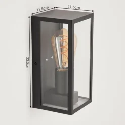 Lampes Vintages & Rétros-hofstein Applique murale d'extérieur Hakkas Noir, 1 lumière