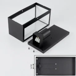 Lampes Vintages & Rétros-hofstein Applique murale d'extérieur Hakkas Noir, 1 lumière