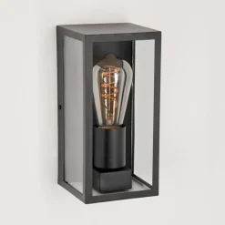 Lampes Vintages & Rétros-hofstein Applique murale d'extérieur Hakkas Noir, 1 lumière