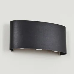 hofstein Applique murale d'extérieur Glencoe LED Noir, 6 lumières