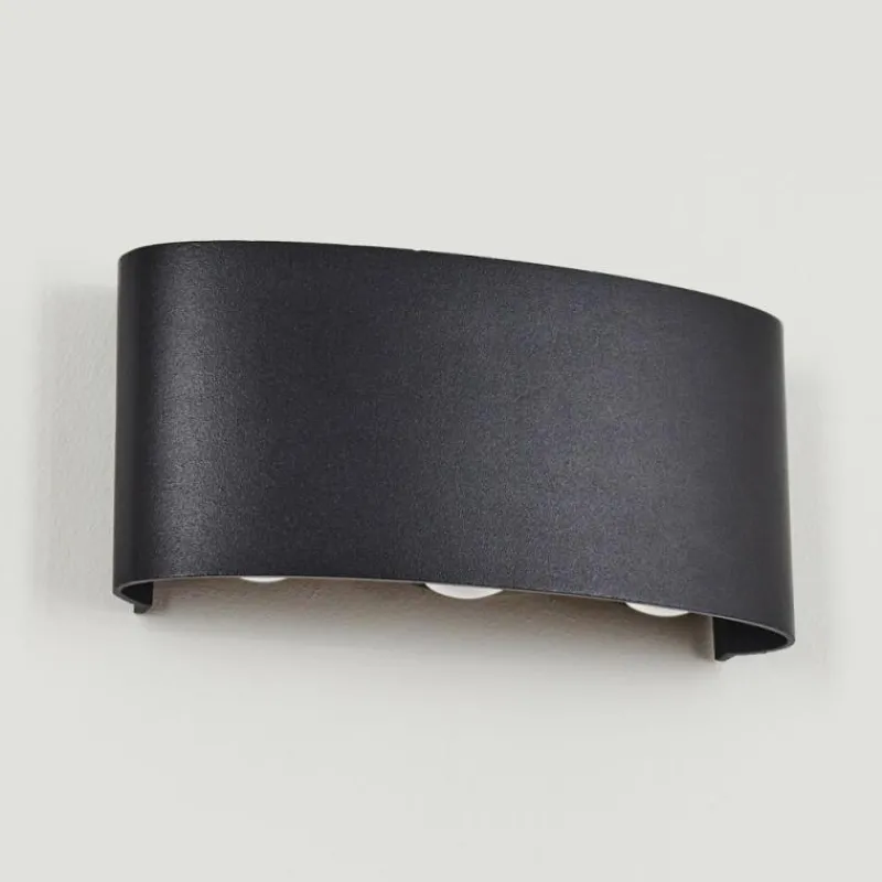 hofstein Applique murale d'extérieur Glencoe LED Noir, 6 lumières