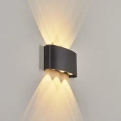 hofstein Applique murale d'extérieur Glencoe LED Noir, 6 lumières