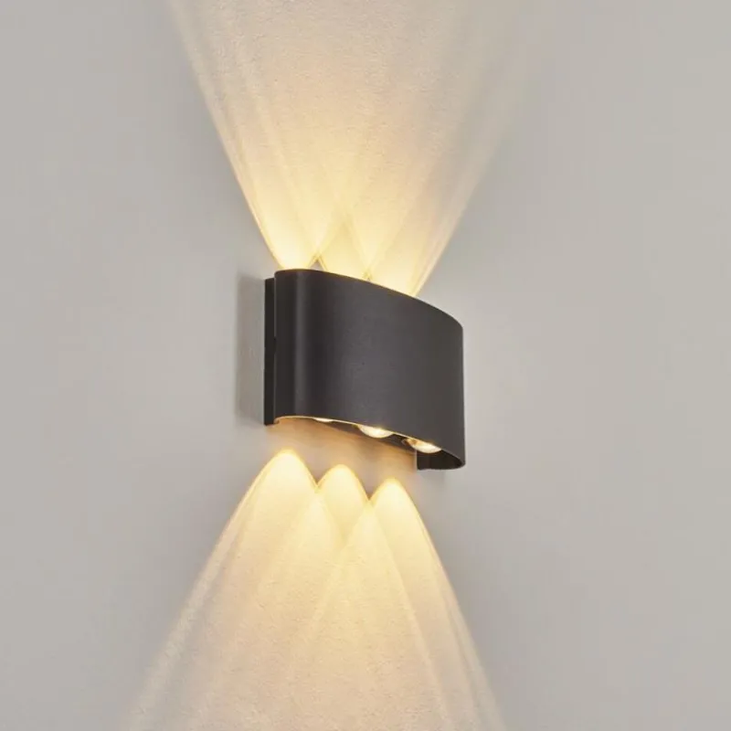 hofstein Applique murale d'extérieur Glencoe LED Noir, 6 lumières