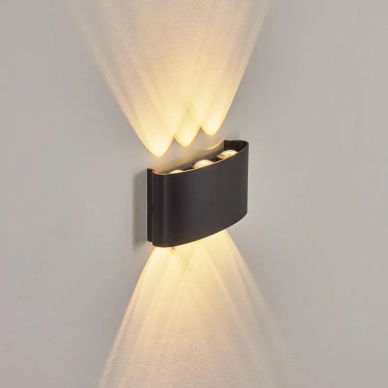 hofstein Applique murale d'extérieur Glencoe LED Noir, 6 lumières