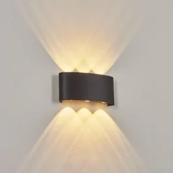 hofstein Applique murale d'extérieur Glencoe LED Noir, 6 lumières