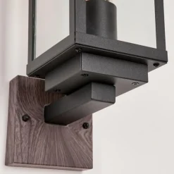 Lampes En Bois-hofstein Applique murale d'extérieur Lapa Couleur bois, Noir, 1 lumière