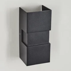 hofstein Applique murale d'extérieur Coorabie LED Noir, 2 lumières