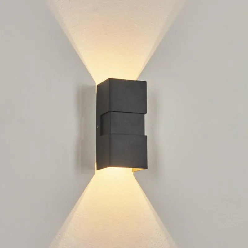 hofstein Applique murale d'extérieur Coorabie LED Noir, 2 lumières