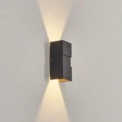 hofstein Applique murale d'extérieur Coorabie LED Noir, 2 lumières