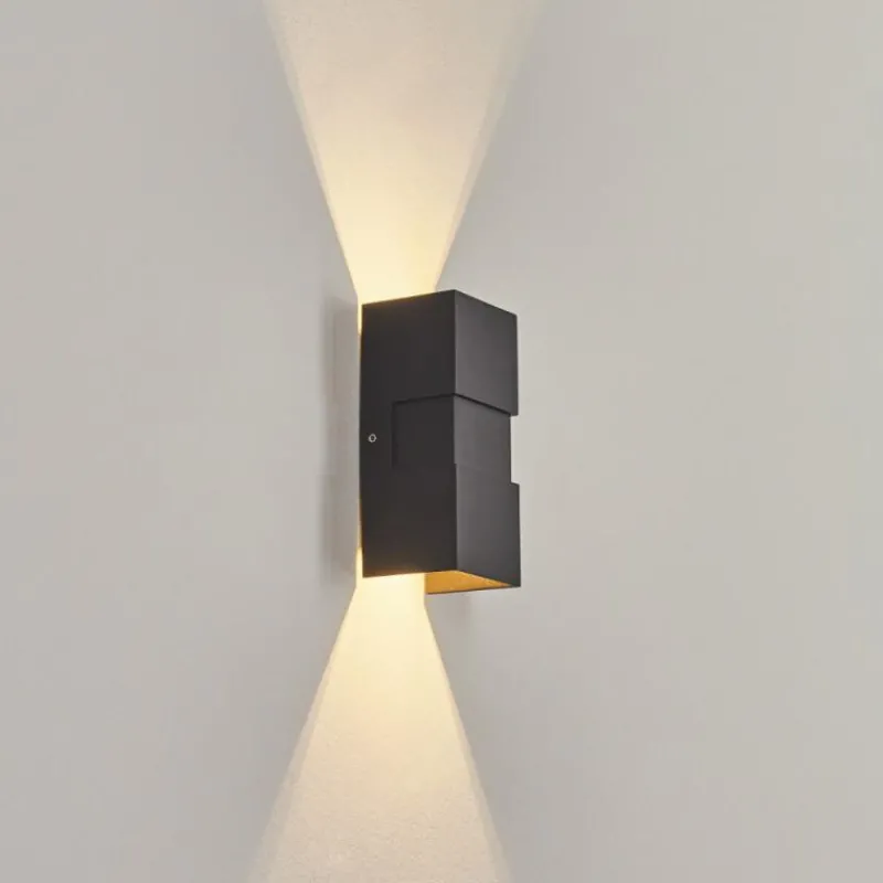 hofstein Applique murale d'extérieur Coorabie LED Noir, 2 lumières