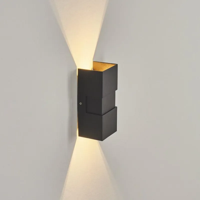 hofstein Applique murale d'extérieur Coorabie LED Noir, 2 lumières