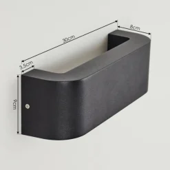 hofstein Applique murale d'extérieur Kirkhall LED Noir, 1 lumière