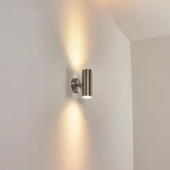 hofstein Applique murale d'extérieur Bessiebelle Acier inoxydable, 2 lumières