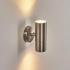 hofstein Applique murale d'extérieur Bessiebelle Acier inoxydable, 2 lumières