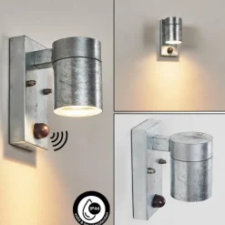 hofstein Applique murale d'extérieur Bessiebelle Zingué, 1 lumière, Détecteur de mouvement