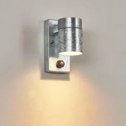 hofstein Applique murale d'extérieur Bessiebelle Zingué, 1 lumière, Détecteur de mouvement